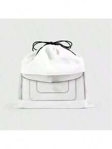 Bolsas de tela de gamuza con cordón, para zapatos, carteras, viajes, embalaje, organización de equipaje, almacenamiento en el hogar. - Blanco - Ver 6
