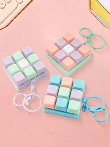 1 Peça Chaveiro Colorido de Alívio de Estresse com Teclado, Pingente de Botão de Teclado 9-em-1 com Clique de Dedo, Charm Criativo de Teclado, Chaveiro de Carro, Charm de Bolsa, Acessório Portátil de Alívio de Estresse, Adequado para Escritório, Escola, Transporte, Viagem - multicolorido - Visão 5