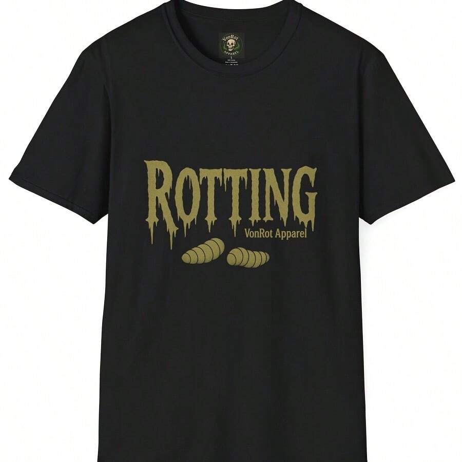 Rotting T-Shirt _ Horrorss Dripping Font - 黑色 - 查看 1