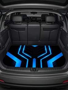 1pc Cool Multi-Color Geometric Pattern Car Trunk Mat | Durable, Easy To Clean, Suitable For Sedans And SUVs, All-Season, Keeps Interior Clean, Polyester Fiber - A - View 2