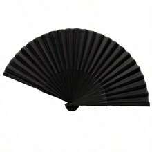 Black Classic Folding Fan, Bamboo Ribs, Suitable For Chinese Or Spanish Style, Perfect For Weddings, Parties, Performances, Dance, Home Decor, Holidays, Birthdays And Graduation Gifts - / - View 9