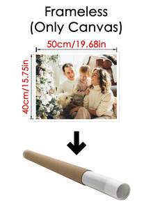 1pc Customized Photo Print Canvas Art, Large Size Personalized Poster, Includes DIY Frame (Self-Assembly) Or Canvas Only, Mother's Day Gift - Multicolor - View 28