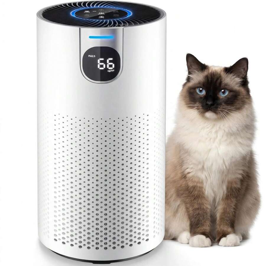 Large Room Air Purifier For 1800 Sq Ft, 4X Rapid Clean With Real-Time PM2.5 Display, H13 HEPA Filter, 20dB Whisper-Quiet, Auto Mode & Child Lock, ETL/FCC Certified - US A Type Plug(110-127V) - View 1