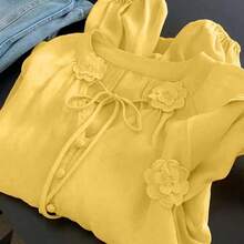 Vestido de camisola con cintura ceñida, elegante para vacaciones en la playa, primavera - Amarillo - Ver 5