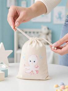 6pcs Drawstring Gift Bags, Ocean Animal Theme, Shark, Whale, Jellyfish And Seahorse Fun Patterns, Suitable For Baby Shower, Birthday Party And Ocean Theme Events - Multicolor - View 6