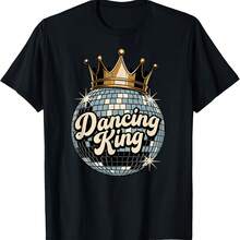 Retro Disco Ball 70s Dancing King T-Shirt - 黑色 - 查看 1