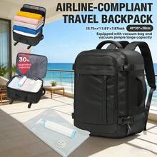 Airline Standard Vacuum Compression Travel Backpack, 40*30*20cm Carry-On Backpack, Large Capacity Weekend Bag, Waterproof Multi-Compartment Backpack, Fits 15.6-Inch Laptop For Air Travel, Business Travel And Overnight - Multicolor - View 9