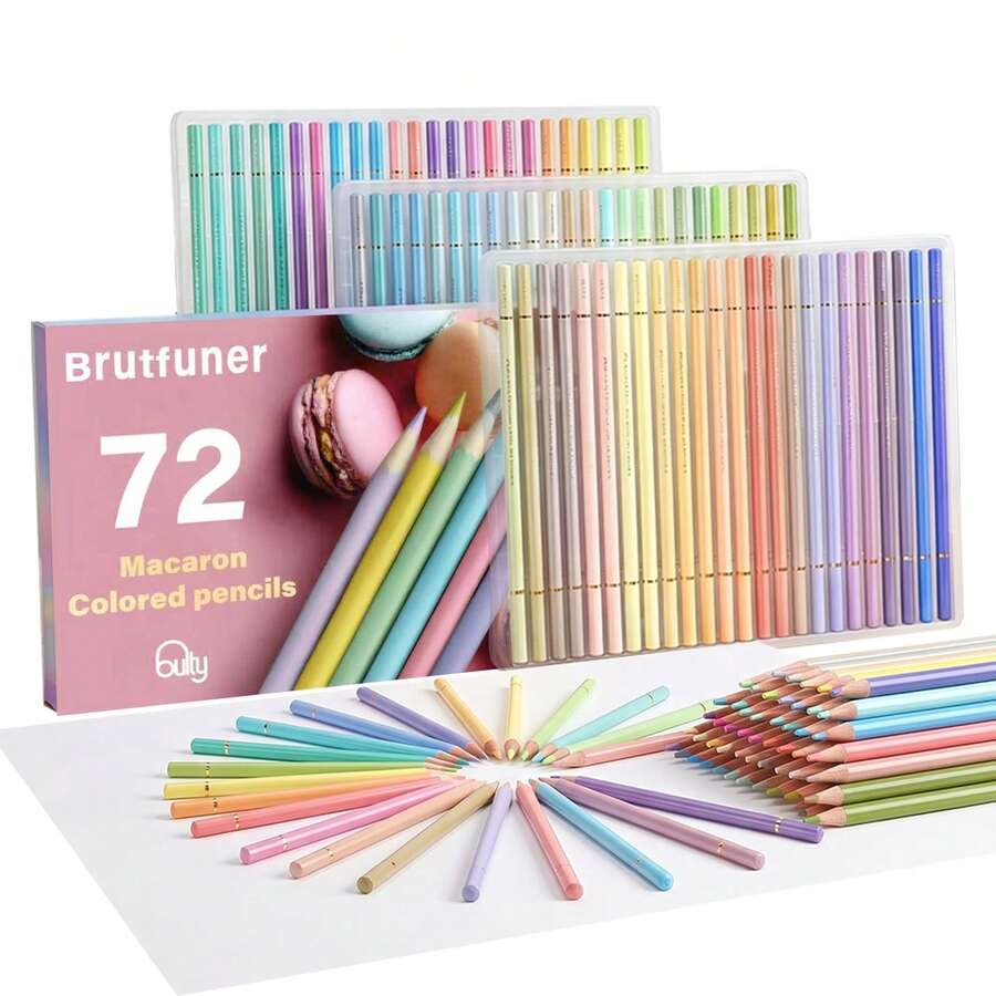 72 Soft Core Macaron Colored Pencils Set,Pastel Colors For Seamless Blending, Shading, And Sketching In Adult Coloring Books - 72種顏色 - 查看 1