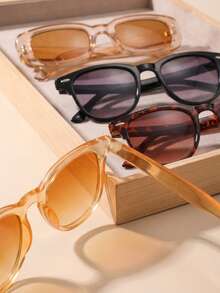 6 Pairs Personalized Retro Ultra-Lightweight Round Frame Candy Color Street Style Fashion Glasses - Multicolor - View 2