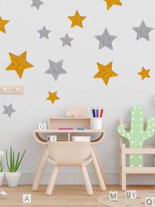200/100pcs Gold And Silver Star EVA Stickers, Self-Adhesive Star Stickers In Various Sizes, Perfect For Classroom Rewards, Crafting, Card Decoration, Etc. - Gold and Silver - View 3