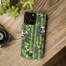 [24h Shipping From DE]Apple 17 16e 15 14 13 12 Pro Max PlusPanda Phone Case |   Playful Bamboo Pattern, Protective Dual Layer  23 24 25 26 - Frosted Texture - View 6