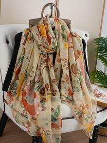 1pc Luxury 80*180CM Travel Scarf, Outdoor Fashionable Long Shawl, Stylish Headscarf, New Printed Shawl For Women, Versatile Scarf For All Seasons - Multicolor - View 9