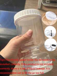 1pc Pickle Jar With Filter Net, Flip Wet/Dry Separation, Leak-Proof, Filtration, Suitable For Pickling Olives, Cucumbers And Other Pickles, Back To School Supplies - Multicolor - View 12