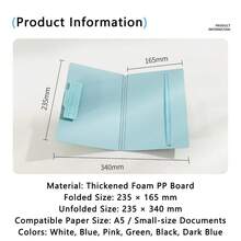 Morandi Color A5 Foldable Clipboard Folder Waterproof PP Writing Pad Board With Elastic Strap Portable Document Paper Holder For Office School - Multicolor - View 5