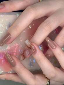 半固化凝胶美甲贴，20片装，持久耐用，沙龙级品质，易于粘贴和卸除，需配合UV灯使用 - 淺灰色 - 查看 5