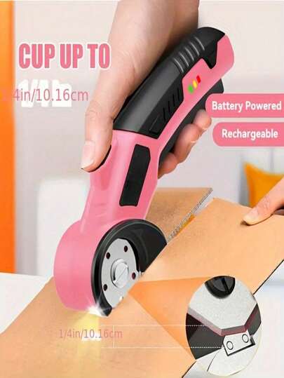 Wireless Electric Scissors, USB Rechargeable Lithium Battery, With Lock, Ergonomic Anti-Slip Handle, Suitable For Cardboard, Clothing, Leather And Fabric, Birthday And Valentine'S Day Gift