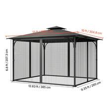 Gazebo Netting Replacement, Fit Most 10 X 13 X 6.8 FT Gazebo Curtain, Outdoor Garden Net, 4-Panel Sidewall Mesh Net, Patio Midge Netting With Double Zipper, Canopy Screen (Netting Only) - 10 X 13 X 6.8 FT - View 10