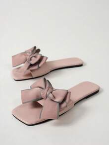 MICCOM Women's Fashion Flat Open Toe Slippers, Versatile Ladies' Sandals For Spring/Summer, Non-Slip Beach Slide Sandals - Dusty Pink - View 5