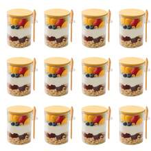 16-Pieces Overnight Oats Jar Set, Glass Food Containers, Includes Lid And Spoon, Bamboo Lid With Sealing Lid And Spoon,Chia Seed Pudding Salad Glass Jar,Ideal For Storing Spices, Salt, Sugar, Oatmeal, Coffee Powder, Bread Starter, Snacks, Yogurt, And More. - Hũ thủy tinh + nắp + thìa - Xem 13