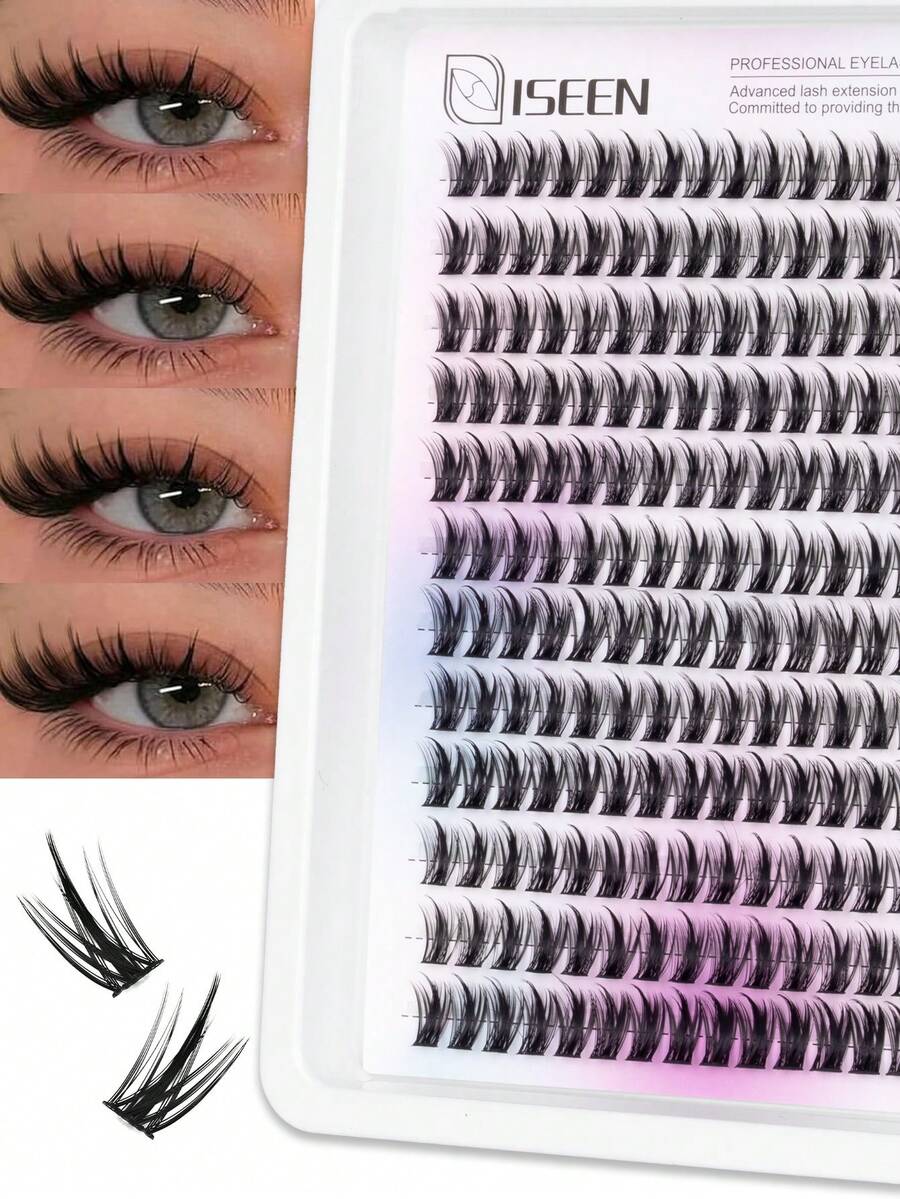 192pcs C Curl Individual False Eyelashes, DIY Eyelash Extension, Cluster False Eyelashes, Thin And Lightweight, Easy For Professionals And Beginners, Convenient For Home Use - C - View 1