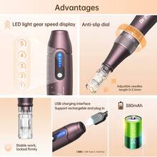 Dr.Pen A10 Microneedle Roller - Pena Microneedle Kelas Profesional, Cocok untuk Tubuh dan Wajah, Dapat Diisi Ulang USB - Set Alat Perawatan Kulit, Hadiah Sempurna untuk Ibu dan Wanita - Coklat - View 3