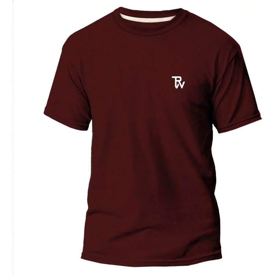 Men's Basic Slim Fit T-Shirt 100% Cotton BV - Maroon - View 1