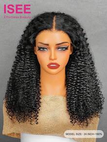 ISEE HAIR Wear Go 无胶蓬松卷曲高清 7*5 蕾丝假发，180% 密度，18-28 英寸，自然色，预剪蕾丝，预拔发际线，真人发，适合女性日常佩戴 - SNatural - 查看 4