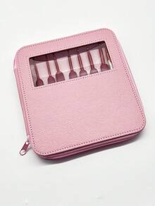 9pcs Ergonomic Red Handle Crochet Hook Set, Covering 2.5mm-6.0mm Common Sizes, Comes With Safety Protective Yarn Scissors, Pink Transparent Window Zipper Storage Bag, Dust-Proof And Portable, Suitable For Crochet Dolls, Shawls, Home Textiles DIY Crafts - Red-handled Crochet Set - View 4