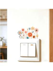 Bohemian Soft Wildflower Socket Switch Wall Sticker, Self-Adhesive Removable Decorative Sticker, High-Quality UV Printed, Suitable For Switch Socket, Living Room, Bedroom, Glass, Cabinet Door, Refrigerator Decoration - Bohemia - View 5
