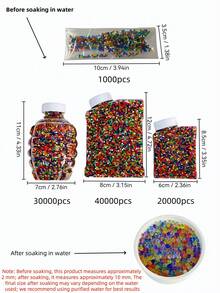 40.000/30.000/20.000/1.000 hạt nước nhiều màu sắc, hạt trang trí bình hoa, ngọc trai nước, hạt thủy canh. Những hạt tuyệt vời này sẽ nở ra khi tiếp xúc với nước, giảm nhu cầu tưới nước thường xuyên. Thích hợp để trang trí nến và bình hoa, trồng cây không cần đất, v.v. (Quá trình sản xuất có thể dẫn đến kích thước hạt không đồng đều, nhưng điều này sẽ không ảnh hưởng đến việc sử dụng) - màu sắc - Xem 4
