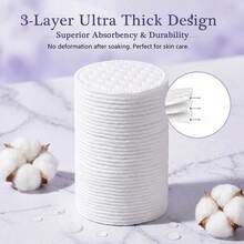 300/200/150/100/50 miếng bông tẩy trang tròn tái sử dụng, bông cotton không gây dị ứng để tẩy trang và chăm sóc da, bông cotton cao cấp, miếng bông hai mặt, miếng tẩy trang dày 3 lớp, ít gây kích ứng, phù hợp cho mọi loại da - Nhiều màu - Xem 5