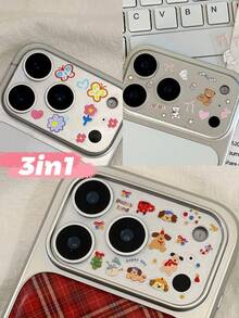 3入組 3D 浮雕創意 DIY 鏡面保護貼紙，適用於 11 Pro/12 Pro/13 Pro/14 Pro/15 Pro/16 Pro/17 Pro 手機鏡頭貼膜與手機殼 - 彩色 - 查看 13