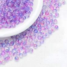100/200pcs 8mm Frosted Gold Foil Round Glass Beads With Straight Hole, Spacer Beads For Jewelry Making, Handmade DIY Bracelets, Necklaces, Earrings Accessories - Multicolor - View 5