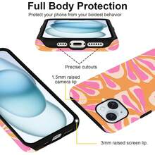iPhone15 Handyhülle, ,, Sommer-Blumenmuster-Design, geeignet für Mädchen, Schutzhülle, doppelschichtige stoßfeste weiche Silikon-TPU-Hülle, 04 - Weiß 1 - Übersicht 4