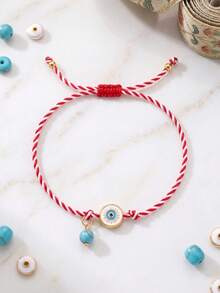 ZIRUISP Evil Eye Natural Stone Bracelet For Women Men, Handmade Adjustable Braided Rope Wristband Protection Amulet Good Luck Boho Jewelry Gift For Daily Wear - Evil Eye Bracelet - View 5