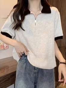Women Tops - Light Grey - View 1