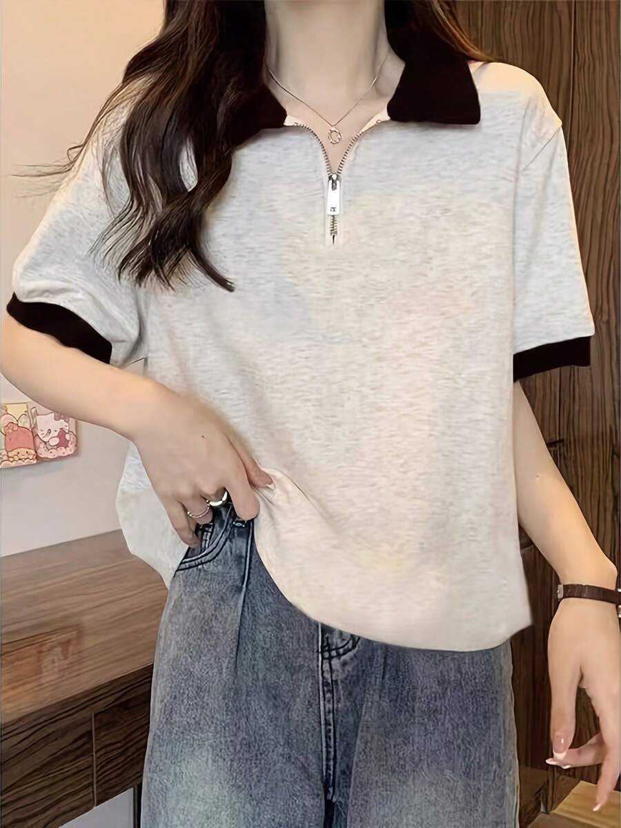 Women Tops - Light Grey - View 1