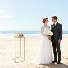 Wedding Flower Stand Gold, Iron Acrylic Stand, Stable 80cm Height, Dismountable, For Wedding Party Decoration, Load Capacity 5kg - A - View 2