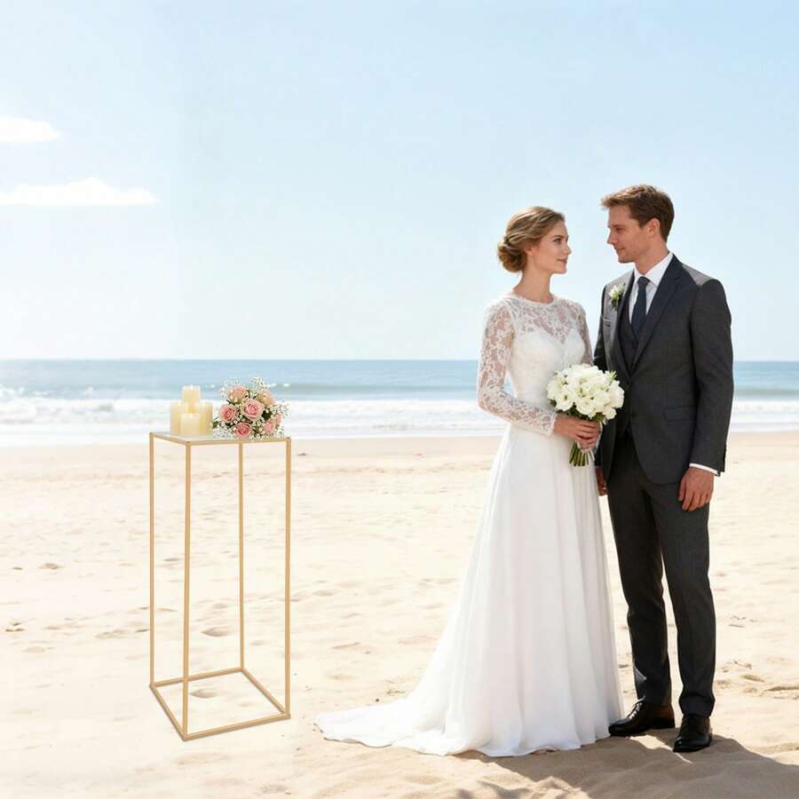 Wedding Flower Stand Gold, Iron Acrylic Stand, Stable 80cm Height, Dismountable, For Wedding Party Decoration, Load Capacity 5kg