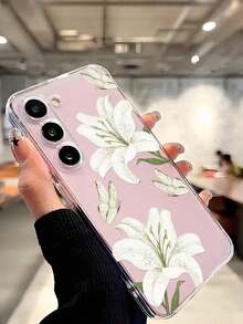 1 Piece Soft Phone Case With White Lily Flower And Butterfly, Compatible With Huawei Honor, , Galaxy A04e/12/A13/A14/A34/A50/A52/A53/A54/S21/S22/S23/S24/S25/S25Ultra, 6A/7A/8A, 12T/13T, International Version, Not Domestic Version, Spring Gift - 透明 11 - 查看 7