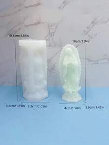 3D圣母玛利亚造型香薰蜡烛，复古ins风家居装饰，节日氛围桌面摆件，易脱模，耐热，可重复使用硅胶模具 - A-白色 - 查看 7