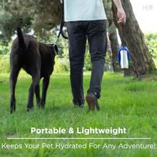 Botella de agua portátil para perros, 24 oz, acero inoxidable, dispensador de agua para mascotas, bebedero plegable para viajes, ideal para paseos, senderismo y actividades al aire libre, co - Naranja - Ver 5