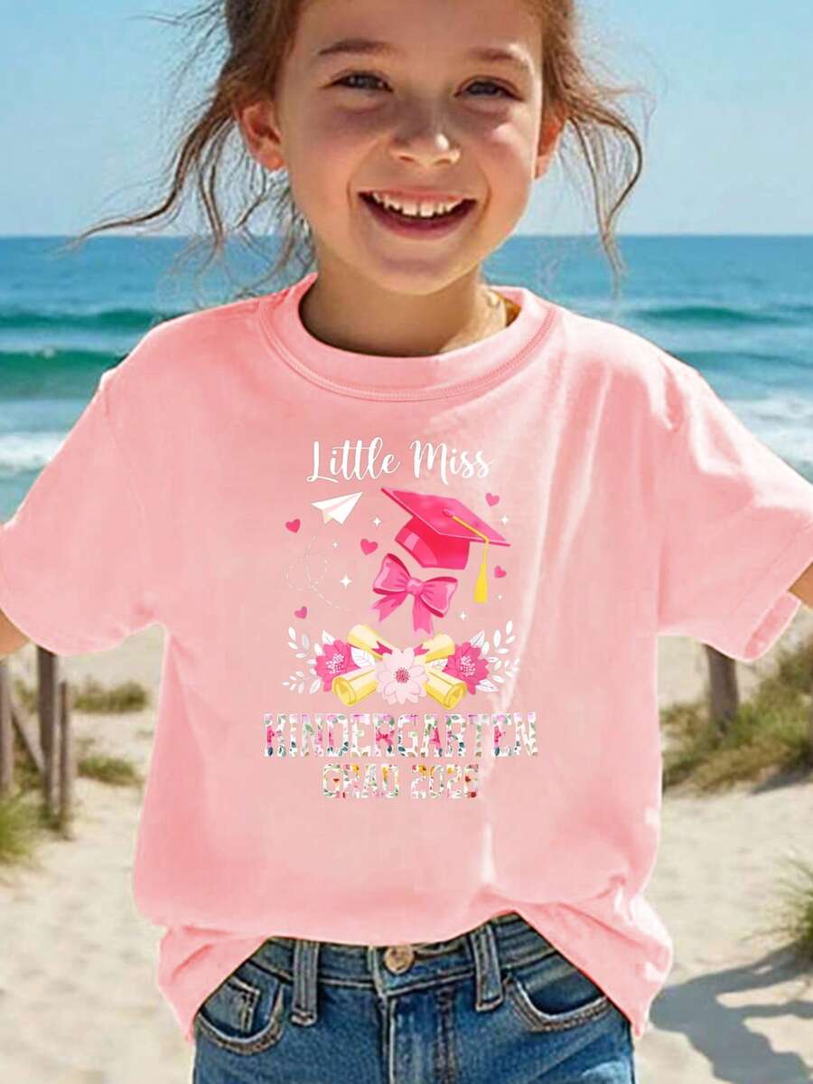 Pequeña Señorita Fiesta de Graduación Camiseta para niñas - Rosa - Ver 1