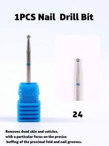 1pc Diamond Nail Drill Bits 3/32" Shank Cuticle Clean Bits Fine Medium Grit For Dead Skin Removing Manicure Pedicure Prep Nail Tool For Electric Nail Drill Machine - Multicolor - View 13