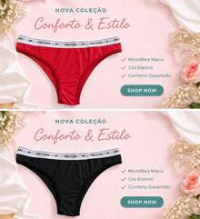 Kit 4 Calcinhas Tanga Microfibra Exposto - Multicolorido - Visão 2
