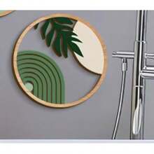 1/4 piezas Colgante de madera estilo bohemio, decoración de pared con planta verde redonda, adecuado para sala de estar, dormitorio, estudio, balcón, baño, etc. - Multicolor - Ver 9