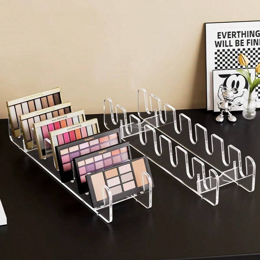 Acrylic Transparent Makeup Organizer Rack, Eyeshadow Palette, Powder Compact, Blush Storage Holder For Cosmetics - View 1