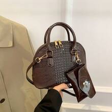 Bolso de mano moderno y versátil para mujer, estilo casual elegante con un toque de alta gama, bolso de hombro estiloso ideal para ir de compras. - marrón - Ver 4