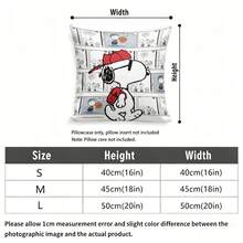 Miniso Funda de almohada con diseño de Snoopy de Peanuts jugando baloncesto, funda de cojín retro deportivo para sofá, dormitorio, sala de estar y decoración del hogar - Color - Ver 5