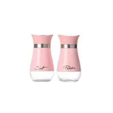 2件組鹽與胡椒瓶套組含底座，4盎司廚房配件與裝飾，適用於餐廳、婚禮、喬遷禮物，可補充設計 - 彩色 - 查看 17